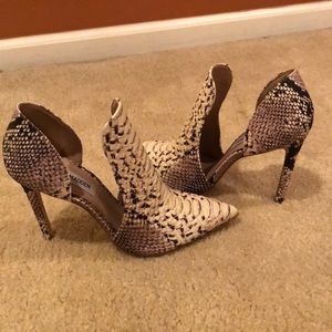 Steve Madden python print semi bootie heels